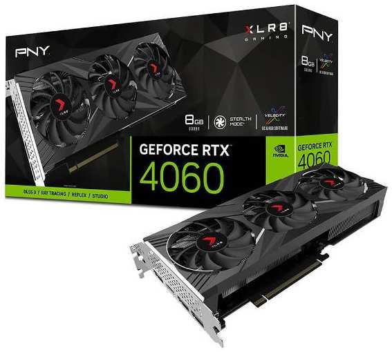 Видеокарта PNY RTX 4060 8GB XLR8 Gaming VERTO Edition DLSS 3 (VCG40608TFXXPB1) 37244248762