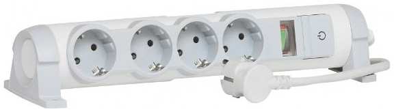 Сетевой фильтр Legrand Safe control 4X2К+З 1,5 м бело-серый (694641) 37244414504