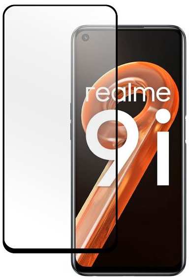 Защитное стекло для смартфона Pero Full Glue для Realme 9i, черное