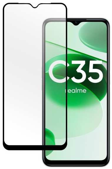 Защитное стекло для смартфона Pero Full Glue для Realme C35, черное