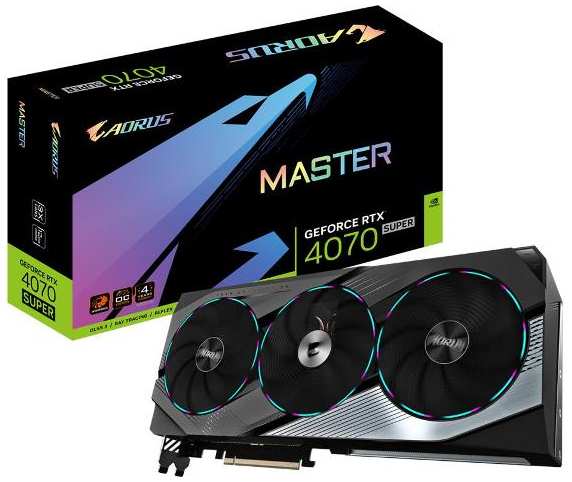 Видеокарта GIGABYTE NVIDIA GeForce RTX 4070 SUPER AORUS MASTER 12GB (GV-N407SAORUS M-12GD) 37244615647