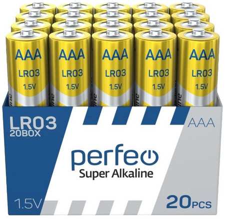 Батарейка алкалиновая (щелочная) Perfeo ААА LR03 20 шт 37244696068