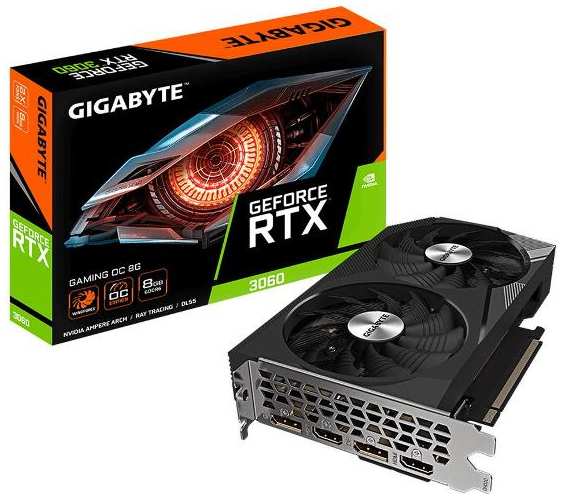 Видеокарта GIGABYTE RTX3060 GAMING OC 8GB GDDR6 128bit 2xHDMI 2xDP 2F 37244707026