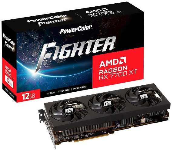 Видеокарта PowerColor RX7700XT Fighter 12GB GDDR6 256-bit DPx3 HDMI 3FA