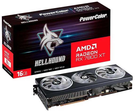 Видеокарта PowerColor RX7800XT Hellhound 16GB GDDR6 256-bit DPx3 HDMI 3 37244707152