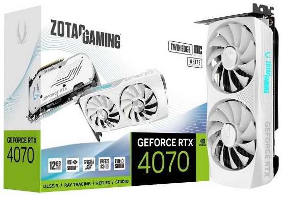 Видеокарта Zotac RTX4070 TWIN EDGE OC WHITE ED 12GB GDDR6X 192bit 37244707334