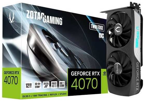 Видеокарта Zotac RTX4070 TWIN EDGE OC 12GB GDDR6X 192bit 3xDP HDMI 37244707336