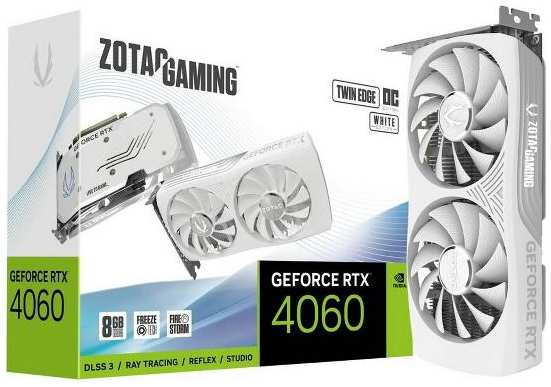 Видеокарта Zotac RTX4060 8GB TWIN EDGE OC WHITE ED GDDR6 128bit 3x 37244707337