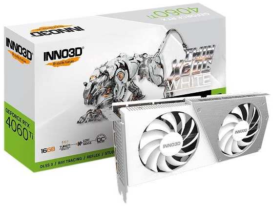 Видеокарта inno3D RTX4060Ti 16GB TWIN X2 OC WHITE GDDR6 128-bit DPx 37244707347