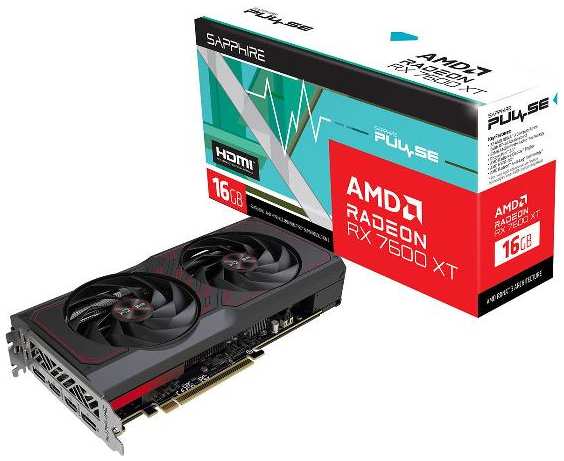 Видеокарта Sapphire RX7600XT PULSE GAMING OC 16GB GDDR6 128bit 2xDP 2