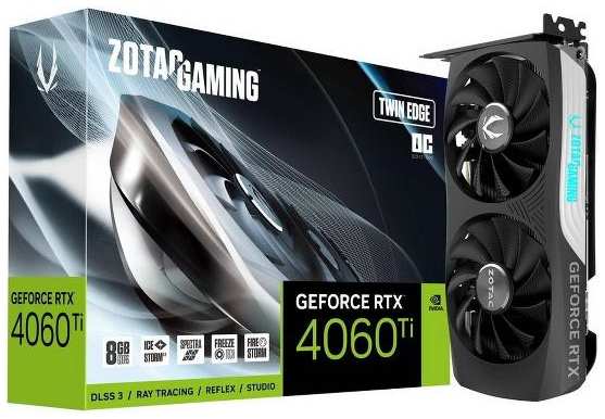 Видеокарта Zotac RTX4060Ti 8GB TWIN EDGE OC GDDR6 128bit 3xDP HDMI