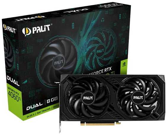 Видеокарта Palit RTX4060Ti DUAL 8GB GDDR6 128bit 3xDP HDMI 2FAN RT 37244707512