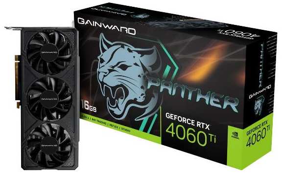 Видеокарта Gainward RTX4060Ti PANTHER 16GB GDDR6 128bit 3xDP HDMI 3FA