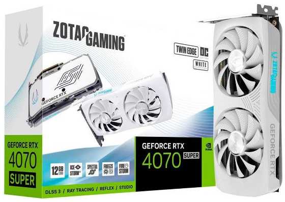 Видеокарта Zotac RTX4070 SUPER ТWIN EDGE ОС WHITE ED 12GB GDDR6X 1 37244707528