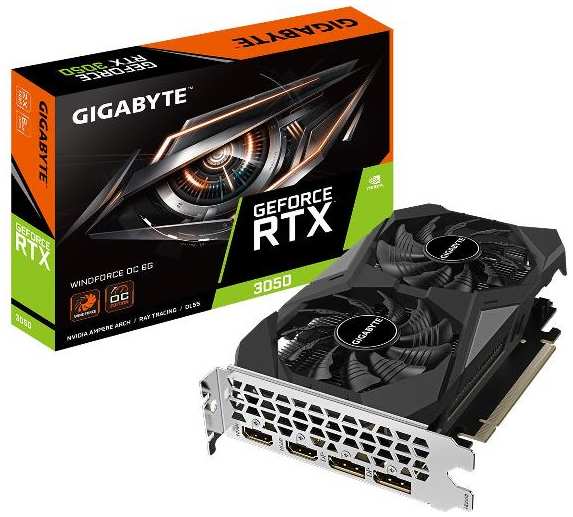 Видеокарта GIGABYTE RTX3050 WINDFORCE OC 6GB GDDR6 96bit 2xDP 2xHDMI