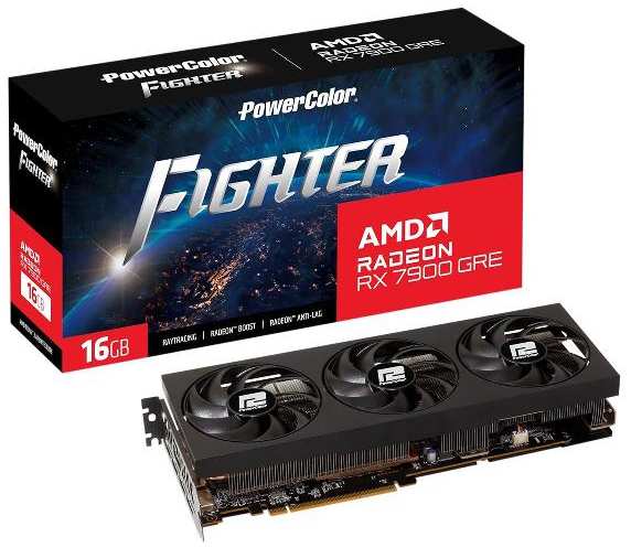 Видеокарта PowerColor RX7900GRE Fighter 16GB GDDR6 256bit 3xDP HDMI 3FA