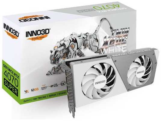 Видеокарта inno3D RTX4070 SUPER TWIN X2 OC WHITE 12GB GDDR6X 192-bi 37244707956