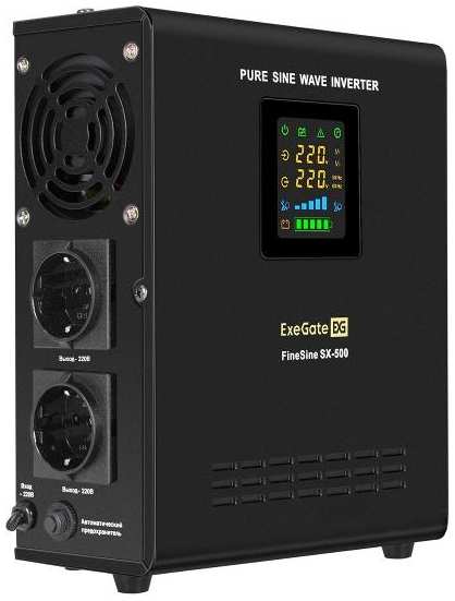 Источник бесперебойного питания ExeGate FineSine SX-500.LCD.AVR.2SH