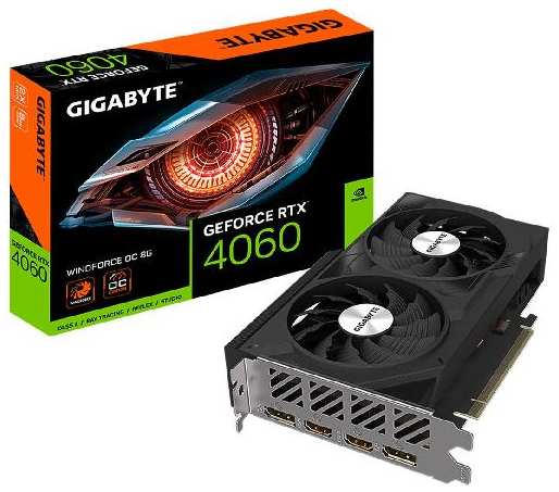 Видеокарта GIGABYTE NVIDIA GeForce RTX 4060 WINDFORCE OC 8GB (GV-N4060WF2OC-8GD)