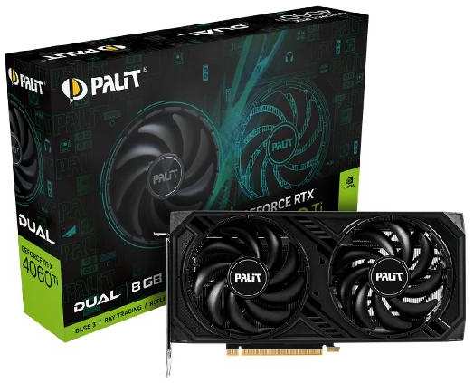 Видеокарта Palit NVIDIA GeForce RTX 4060 Ti Dual 8GB (NE6406T019P1-1060D)