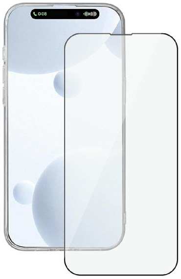 Защитное стекло Deppa 2.5D Full Glue iPhone 15 Pro черная рамка 2 шт