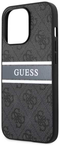 Чехол Guess на iPhone 14 Pro PU leather 4G Stripe logo Grey 37244862513