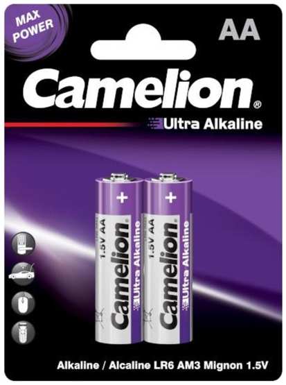 Батарейка алкалиновая (щелочная) Camelion LR6-BP2UT