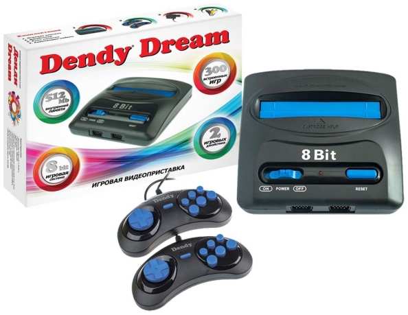 Игровая консоль Dendy Dream 8Bit (300 игр, проводные геймпады, RCA)