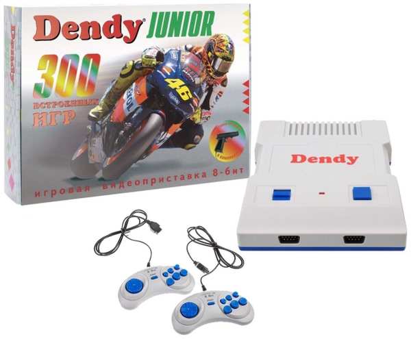 Игровая консоль Dendy Junior 8Bit + световой пистолет (300 игр, проводные геймпады, RCA) 3724490297