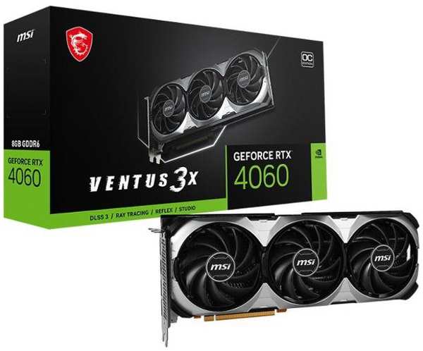 Видеокарта MSI NVIDIA GeForce RTX 4060 VENTUS 3X 8G OC 372622674