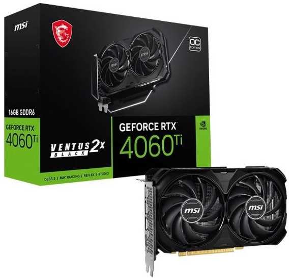 Видеокарта MSI GeForce RTX 4060 Ti Ventus 2X 16G