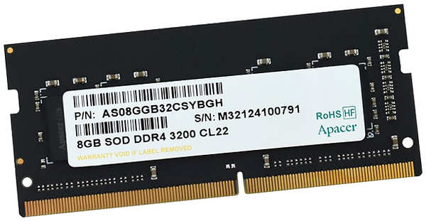 Оперативная память Apacer ES.08G21.GSH DDR4 8GB 3200МГц SO-DIMM 372662540