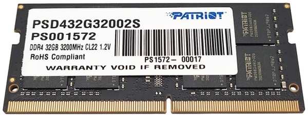 Оперативная память Patriot Memory DDR4 32GB 3200MHz SO-DIMM (PSD432G32002S)