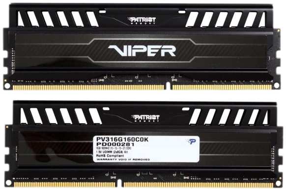 Оперативная память Patriot Memory Viper 3 PV316G160C0K DDR3 16ГБ 1600МГц 372669924