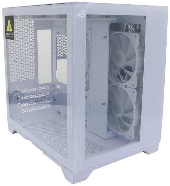 Корпус для компьютера Powercase CVWM-L4 Vision Micro, White, Tempered Glass, 4х 120mm 5-color fan, белый, mATX 372673614