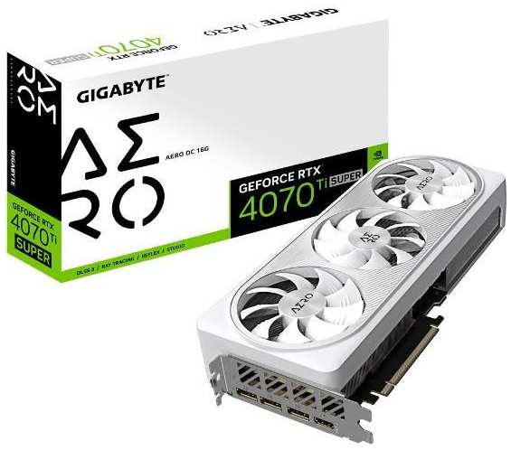 Видеокарта GIGABYTE GeForce RTX 4070 Ti Super Aero OC 16Gb (GV-N407TS 372675910