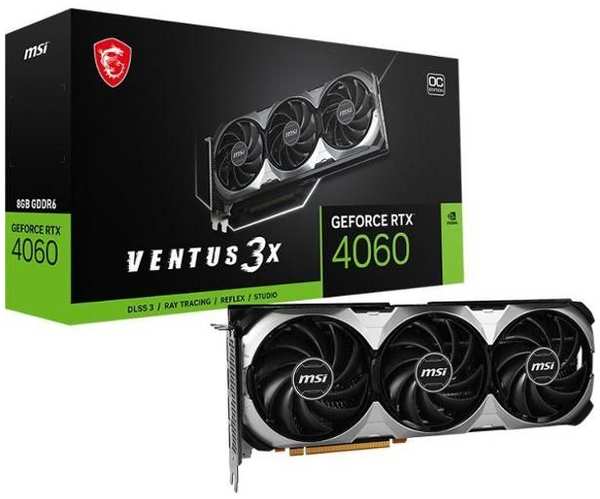 Видеокарта MSI NVIDIA GeForce RTX 4060 VENTUS 3X 8G OC 372679101