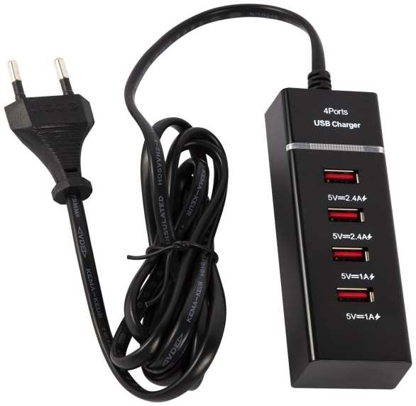 Сетевое зарядное устройство USB Red Line 4 USB P-1 Fast Charger 15м