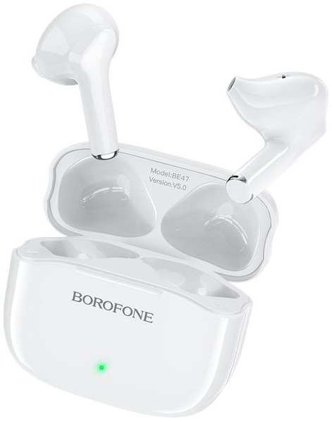 Наушники True Wireless Borofone с микрофоном BE47 Perfecto, белые