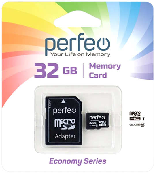 Карта памяти SDHC Micro Perfeo 32GB High-Capacity Class 10 (PF32GMCSH10A)