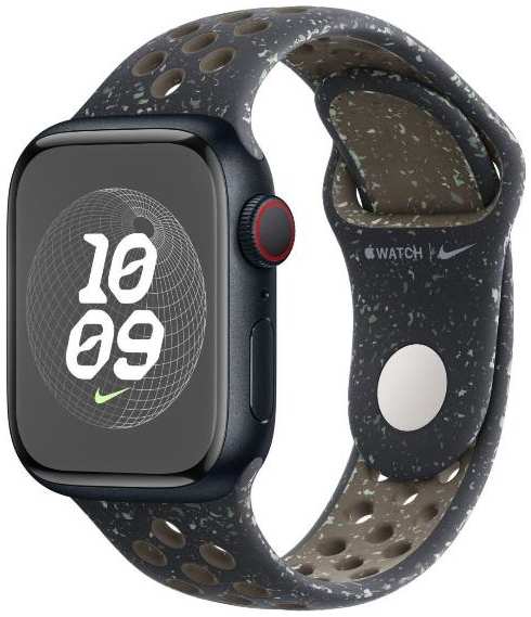 Смарт-часы Apple Series 9 Nike 41mm Midnight Aluminum Case with Sky Nike Sport Band, размер S/M (MR9Q3)
