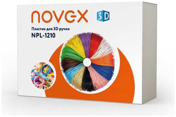 Пластик для 3D ручки/ 3D принтера Novex PLA, 1.75 мм, 12 нитей по 10 метров (NPL-1210)