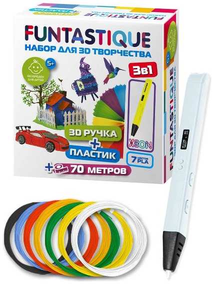 3D-ручка Набор Funtastique RP800A WH-PLA-7 3774413864