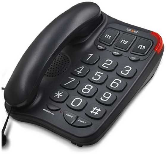 Телефон проводной teXet TX-214 Black 3774476169