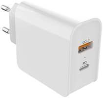 Сетевой адаптер для MacBook Barn&Hollis B&H-53 Type-C QC3.0+PD30+каб.Type-C-Type-C белый