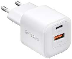 Сетевое зарядное устройство Deppa USB-C + USB-A GaN (11459)