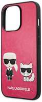 Чехол Karl Lagerfeld на iPhone 13 Pro PU leather Karl&Choupette Pink