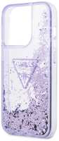 Чехол Guess на iPhone 14 Pro Liquid glitter Logo Purple