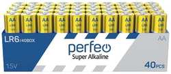 Батарейка алкалиновая (щелочная) Perfeo АА LR6 40шт