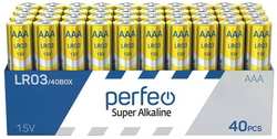 Батарейка алкалиновая (щелочная) Perfeo ААА LR03 40шт